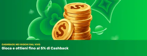 Cashback nei giochi dal vivo gioca e ottieni fino al 5 (1)